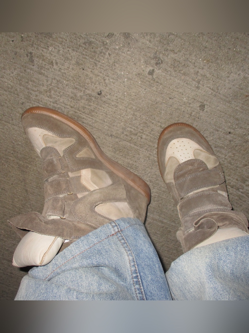 Authentic Isabel Marant wedge sneakers in grey/brown color